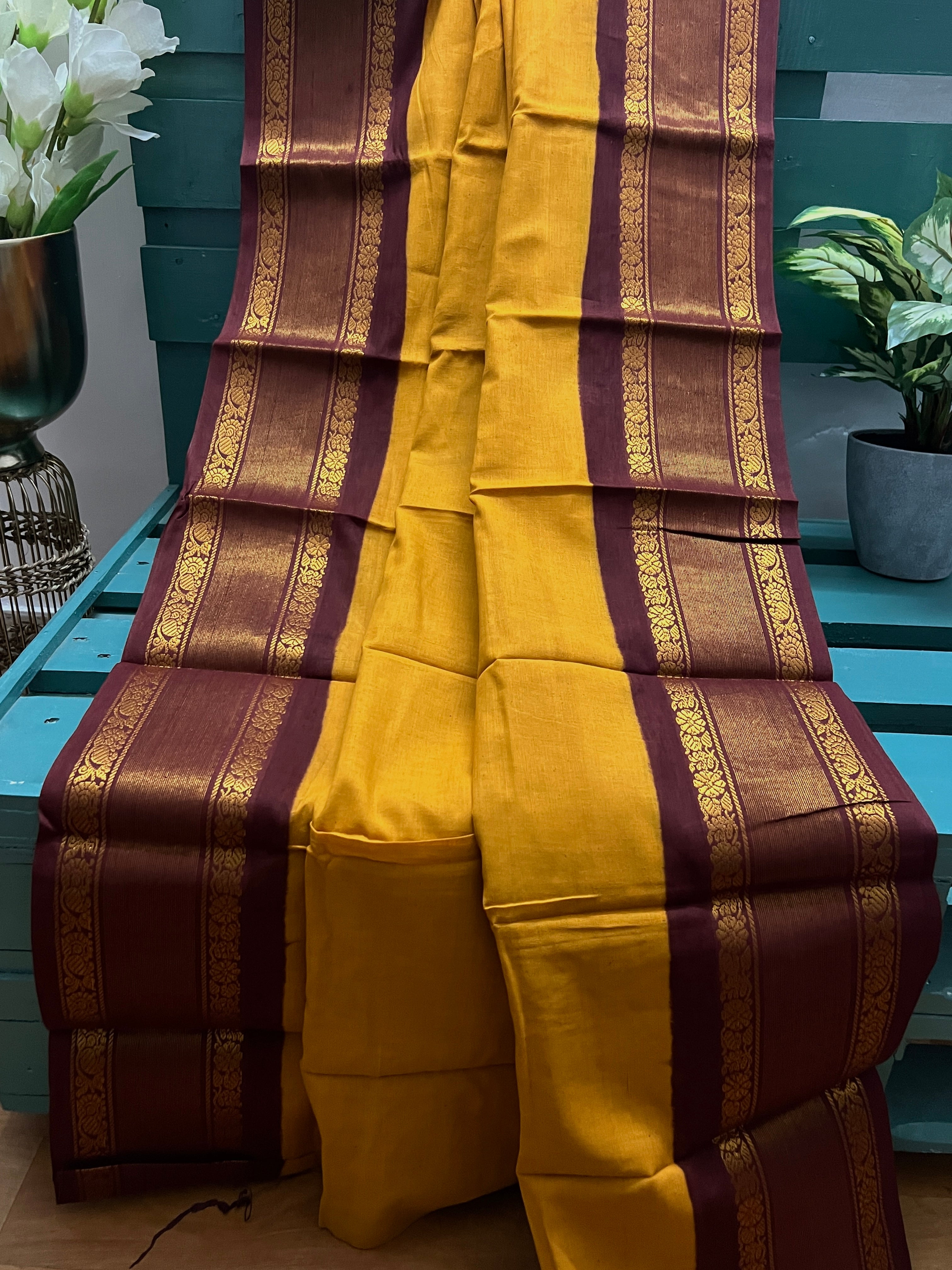 Yellow Sungudi Tissue Saree