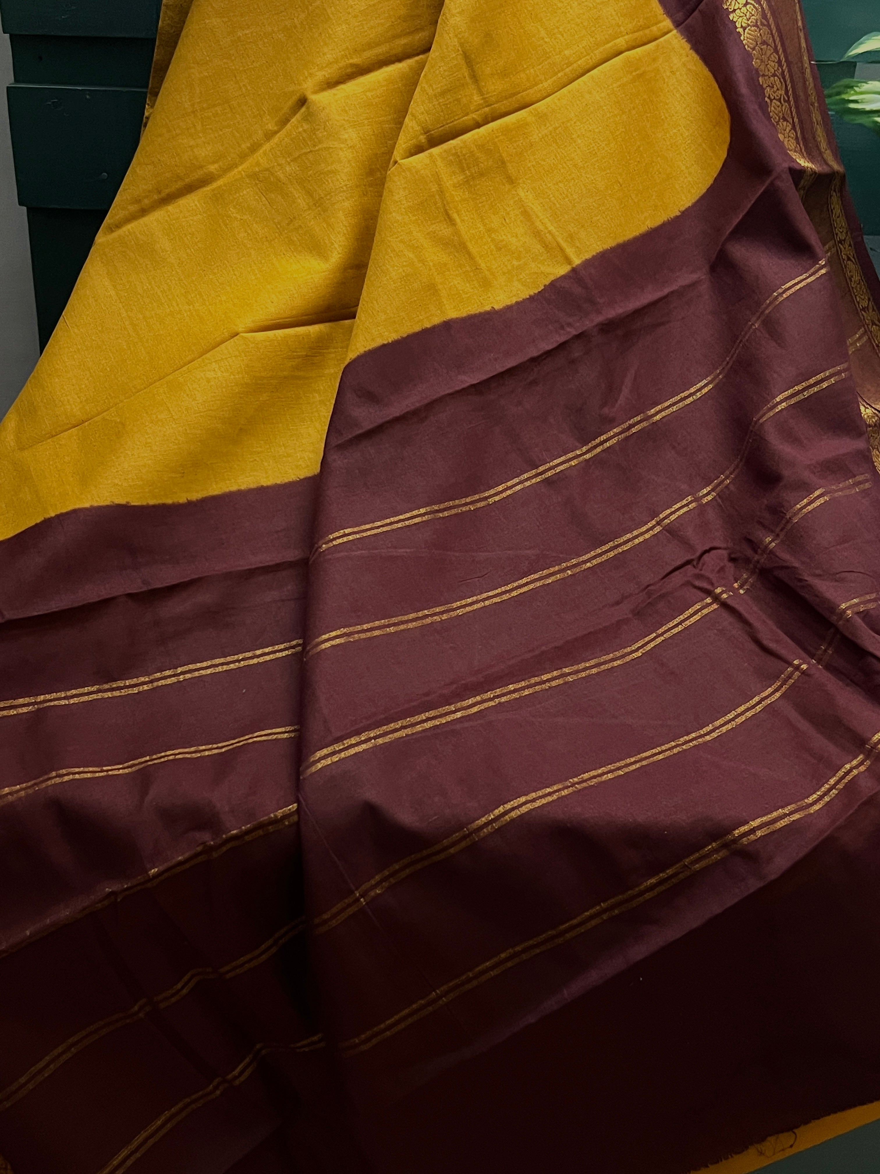 Yellow Sungudi Tissue Saree