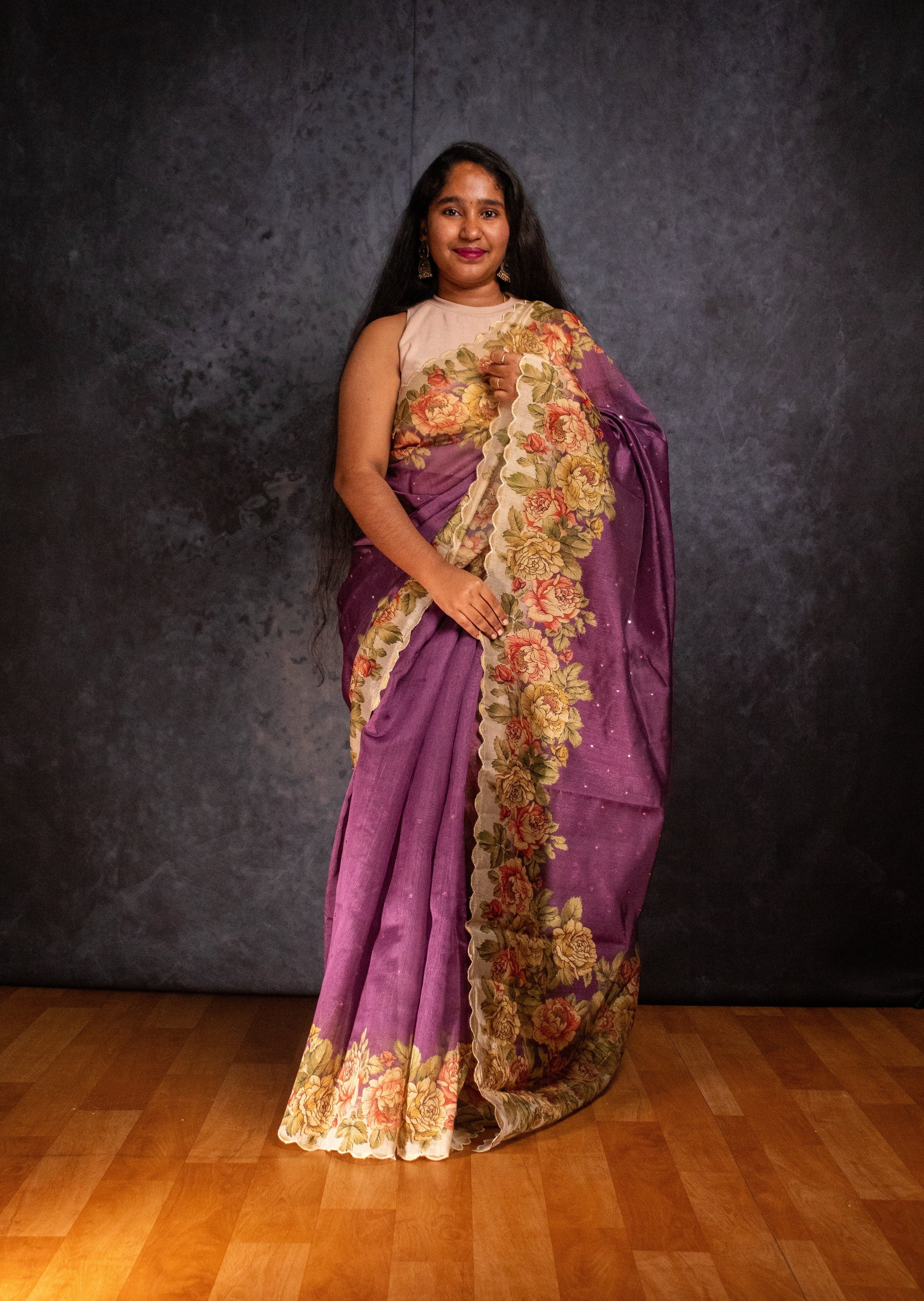 Light Purple Butter Silk Saree