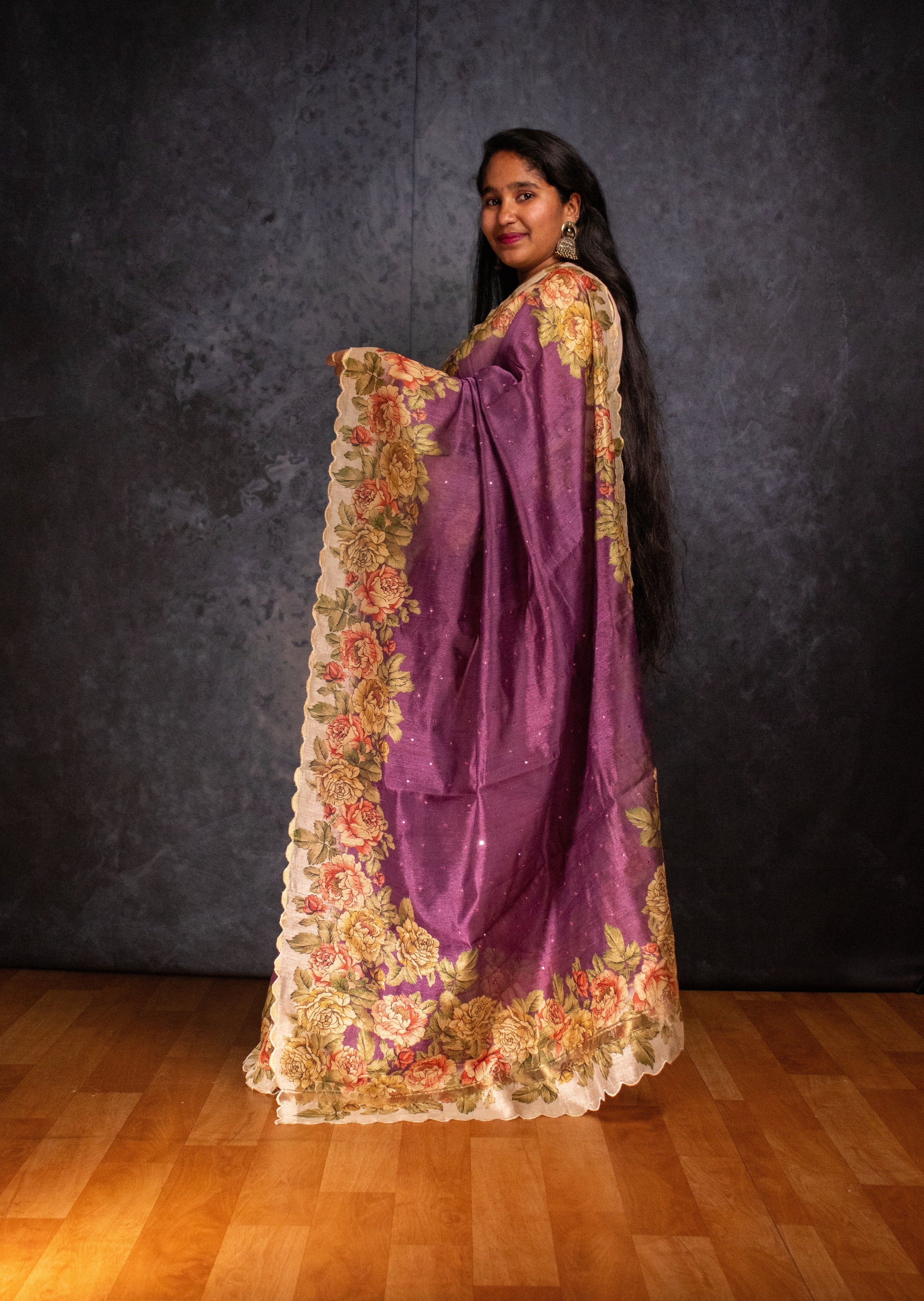 Light Purple Butter Silk Saree