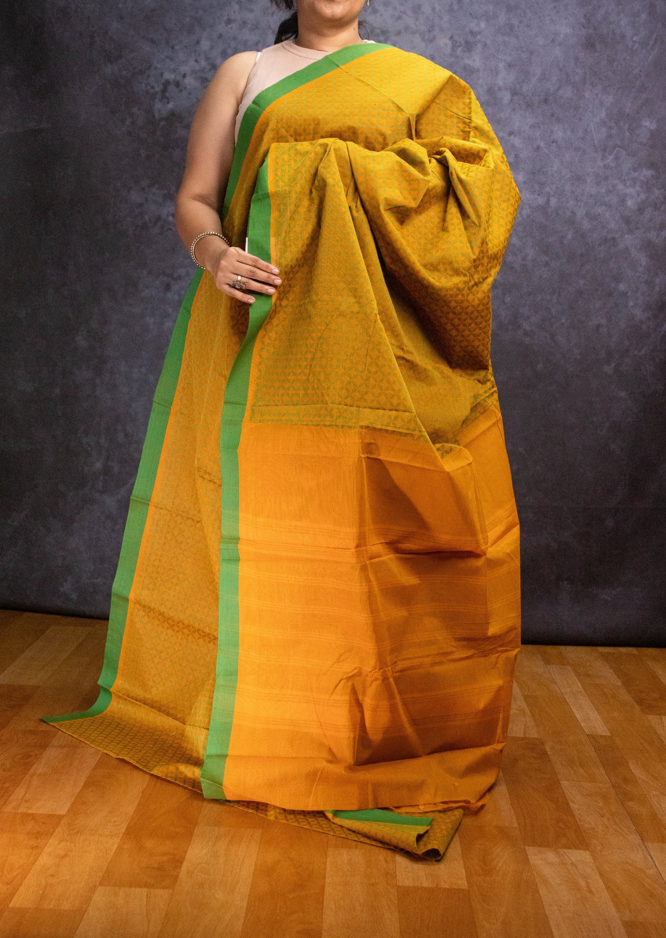 Mustard Vanasingaram cotton saree